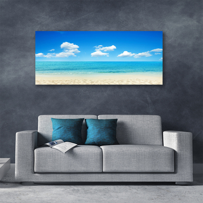 Canvas doek foto Sea blue sky