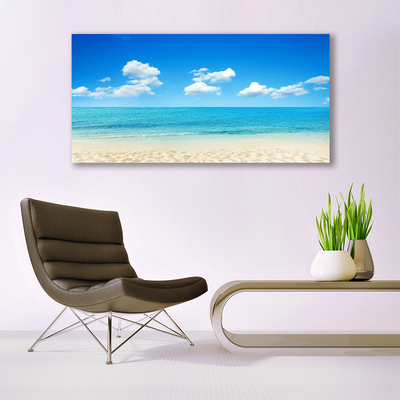 Canvas doek foto Sea blue sky