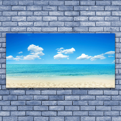 Canvas doek foto Sea blue sky