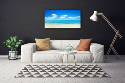 Canvas doek foto Sea blue sky