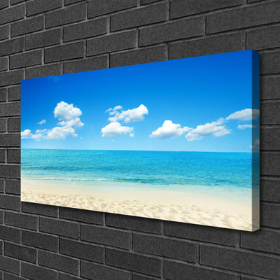 Canvas doek foto Sea blue sky