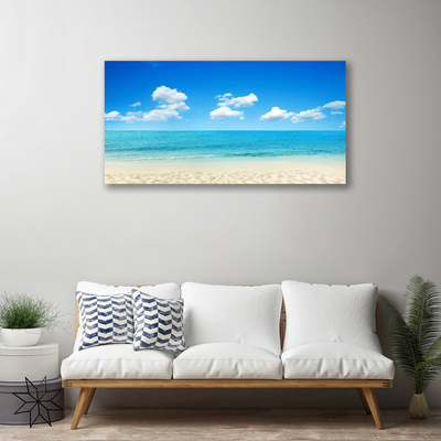 Canvas doek foto Sea blue sky