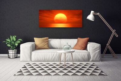 Canvas doek foto Sunset sea