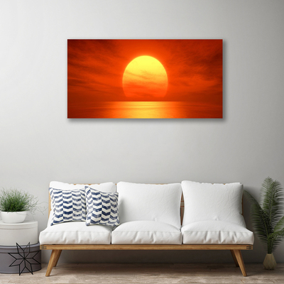 Canvas doek foto Sunset sea