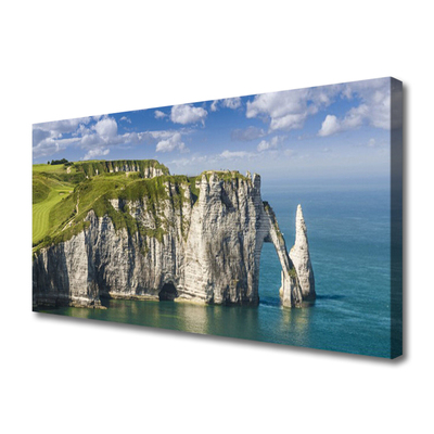 Canvas doek foto Rocks cliff sea coast