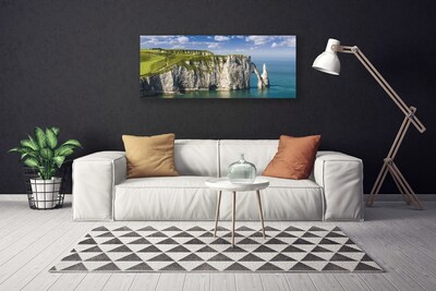 Canvas doek foto Rocks cliff sea coast