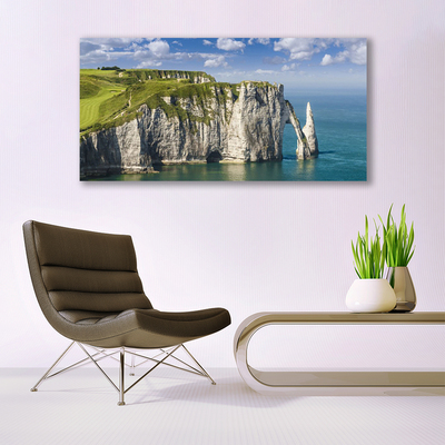 Canvas doek foto Rocks cliff sea coast