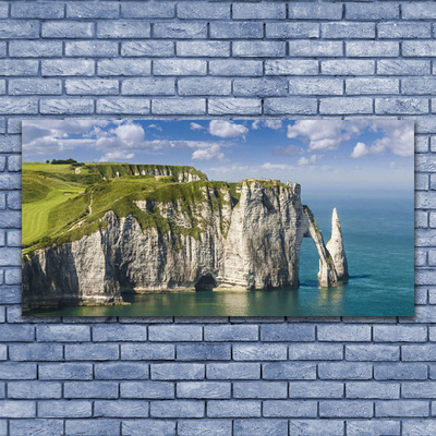 Canvas doek foto Rocks cliff sea coast