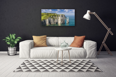 Canvas doek foto Rocks cliff sea coast