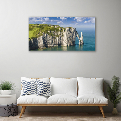 Canvas doek foto Rocks cliff sea coast