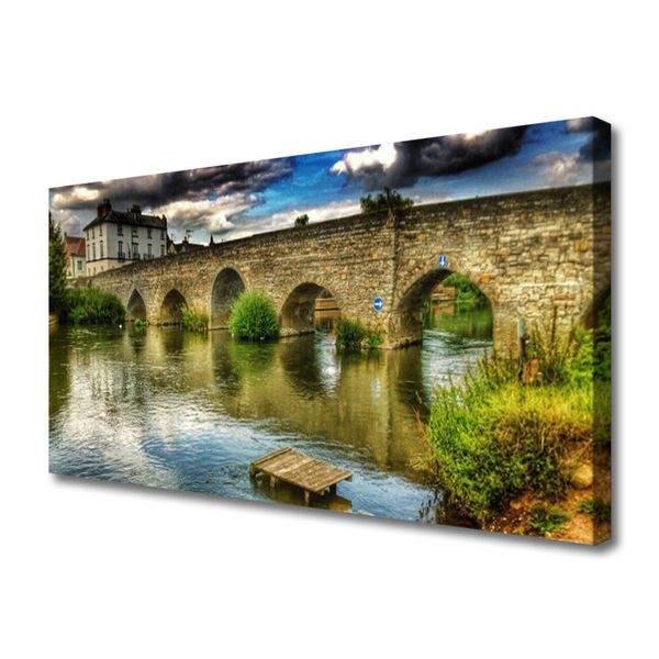 Canvas doek foto Architecture river bridge