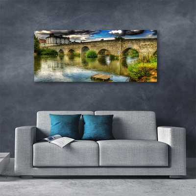 Canvas doek foto Architecture river bridge
