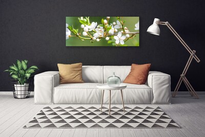 Canvas doek foto Takken bladeren van bloemen sad