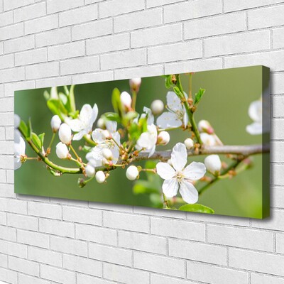 Canvas doek foto Takken bladeren van bloemen sad