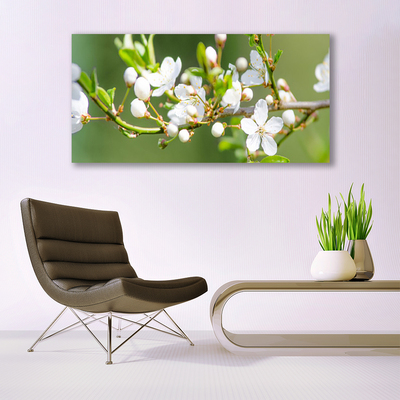 Canvas doek foto Takken bladeren van bloemen sad