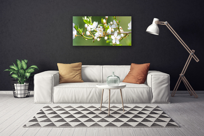 Canvas doek foto Takken bladeren van bloemen sad