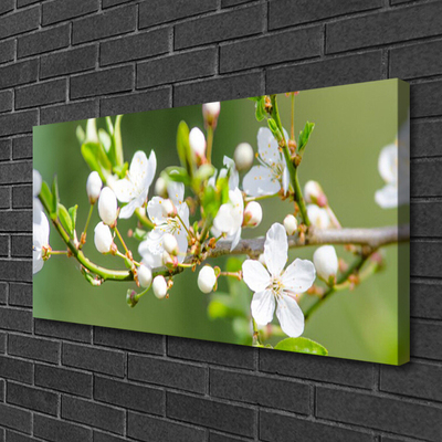 Canvas doek foto Takken bladeren van bloemen sad