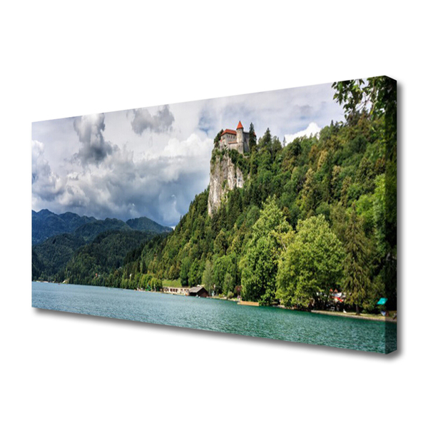 Canvas doek foto Castle in the mountains bos landschap