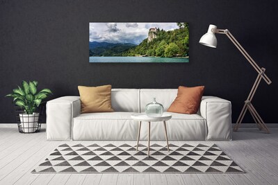 Canvas doek foto Castle in the mountains bos landschap