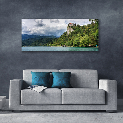 Canvas doek foto Castle in the mountains bos landschap