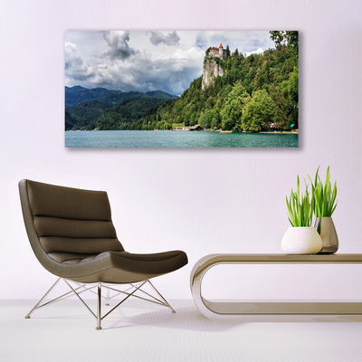 Canvas doek foto Castle in the mountains bos landschap
