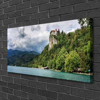 Canvas doek foto Castle in the mountains bos landschap