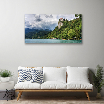 Canvas doek foto Castle in the mountains bos landschap