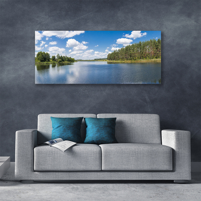 Canvas doek foto Lake forest landscape