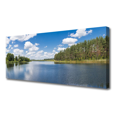 Canvas doek foto Lake forest landscape