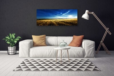 Canvas doek foto Korenveld zon landschap