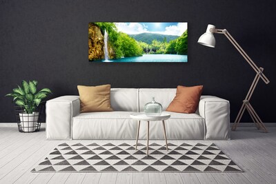 Canvas doek foto Bergen forest lake nature