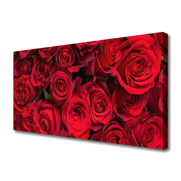 Canvas doek foto Rode rozen bloemen nature