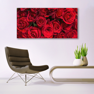 Canvas doek foto Rode rozen bloemen nature