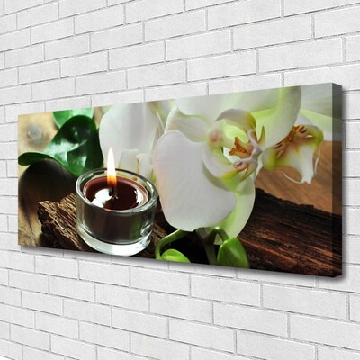 Canvas doek foto Orchid kaars spa