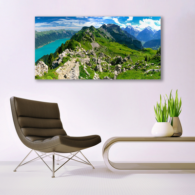 Canvas doek foto Bergweide aardlandschap