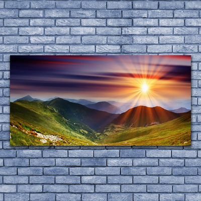 Canvas doek foto Sunset mountain landscape