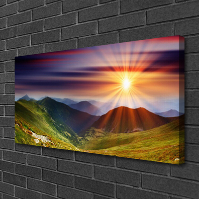 Canvas doek foto Sunset mountain landscape