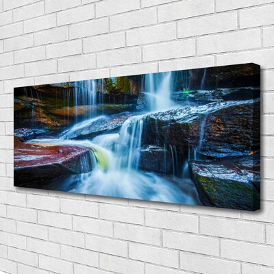 Foto op canvas Rotsen van de rivier natuur van de waterval