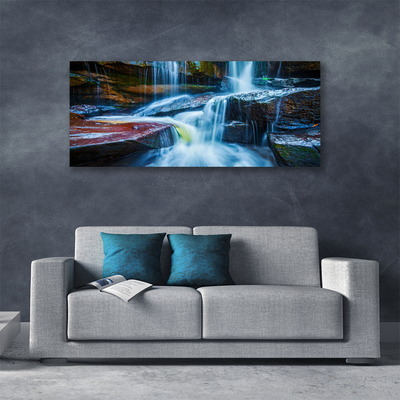 Foto op canvas Rotsen van de rivier natuur van de waterval