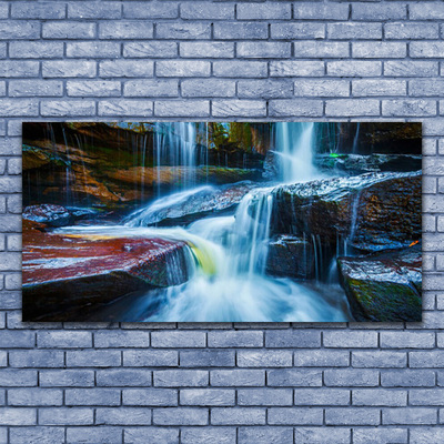 Foto op canvas Rotsen van de rivier natuur van de waterval