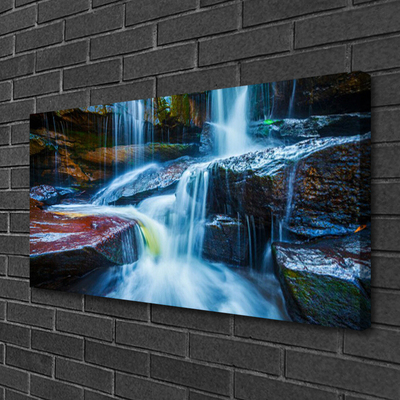 Foto op canvas Rotsen van de rivier natuur van de waterval