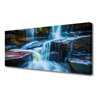 Foto op canvas Rotsen van de rivier natuur van de waterval