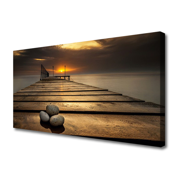 Foto op canvas Sea pier sunset
