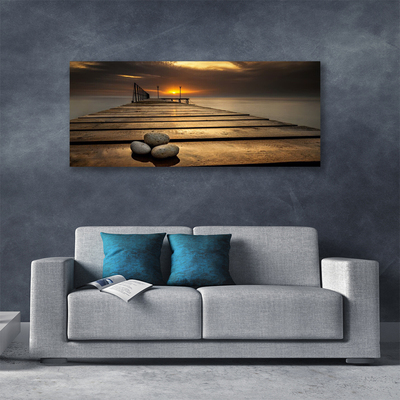 Foto op canvas Sea pier sunset