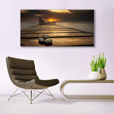 Foto op canvas Sea pier sunset