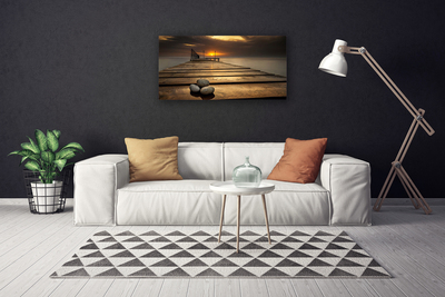 Foto op canvas Sea pier sunset