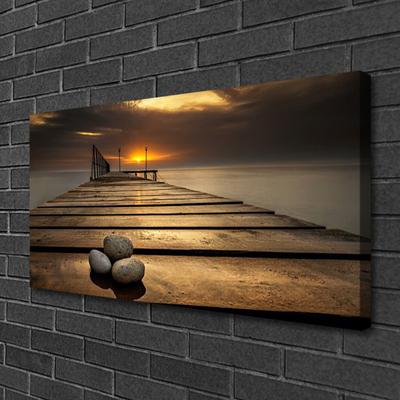 Foto op canvas Sea pier sunset