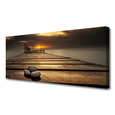 Foto op canvas Sea pier sunset