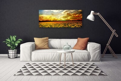 Foto op canvas Gebied van zonnebloemen landscape