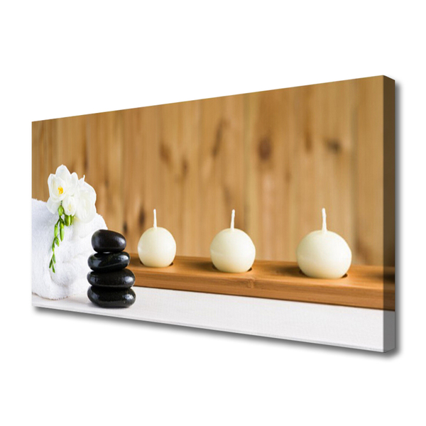 Foto op canvas Kaarsen spa cabinet